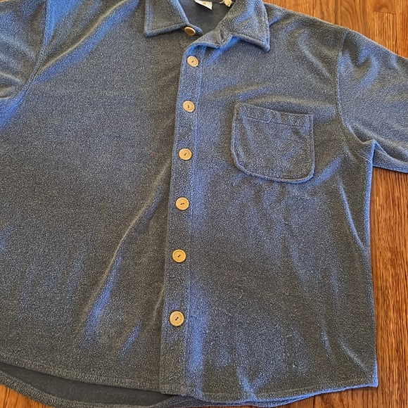 Merit Awards Women’s Blue Fleece Sherpa Button Down Shacket Size Large - Picture 5 of 9